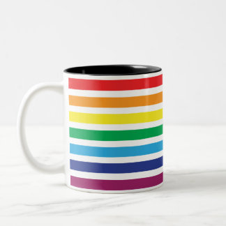 Bicolor Bandera arcoiris a rayas, taza de café