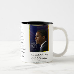Bicolor Barack Obama con John F. Kennedy - taza