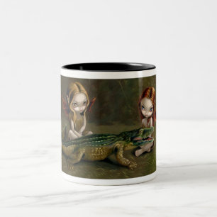Bicolor "Befriending taza de un cocodrilo"
