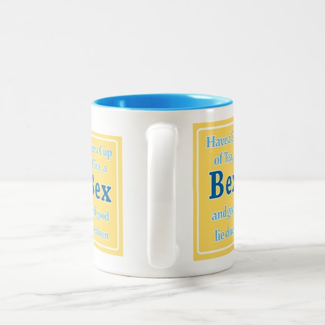 Bicolor BEX y un bueno se acuestan taza (Mango)