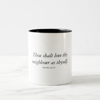 Bicolor Biblia Verse taza de café