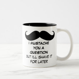 Bicolor Bigote divertido de I usted una taza de la