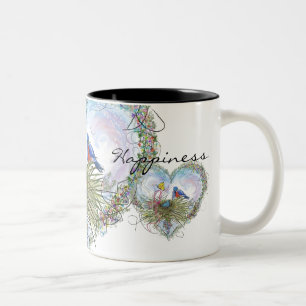 Bicolor Bluebirds de la taza de la felicidad
