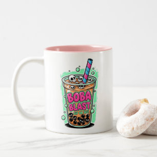 Bicolor Boba Blast – ¡Bebe o Muere! Taza de Café