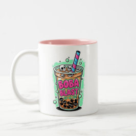 Bicolor Boba Blast – ¡Bebe o Muere! Taza de Café