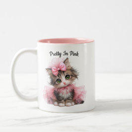 Bicolor Bonito en Rosa – Taza de Gatito