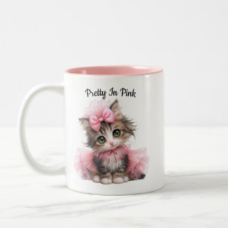 Bicolor Bonito en Rosa – Taza de Gatito
