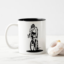 Bosquejo divertido del ciclista - taza de café de
