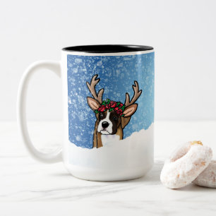 Bicolor Boxer Reno Navidad Taza de Café de Dos Tonos Mu