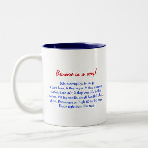 Bicolor Brownie en una taza regalo personalizado con recet