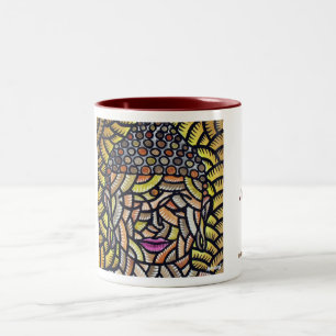 Bicolor Buda en la taza 1 de la paz