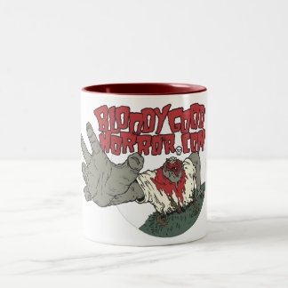 Bicolor Buena taza sangrienta del logotipo del horror