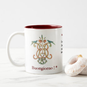 Bicolor Buongiorno - la buena mañana dos-entonó la taza