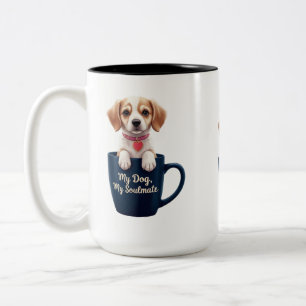 Bicolor Cachorro en una taza - Mi perro, mi almádena