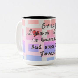 Bicolor Cada Love Story es taza de café hermosa