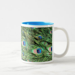 Bicolor Café de pluma de pavo real o taza de té