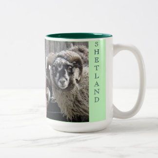 BICOLOR CAFÉ DE SHETLAND TUPS, TAZA DEL CACAO