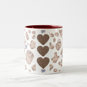 Bicolor Café, taza de té con mensaje de "Gracias"