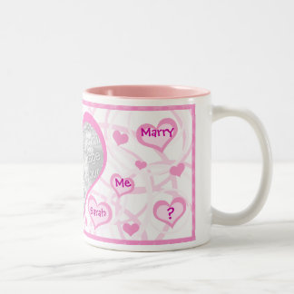 Bicolor Cáseme foto de la oferta y taza de encargo del