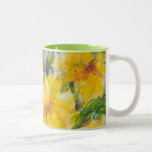 Bicolor Chapoteo de la taza amarilla
