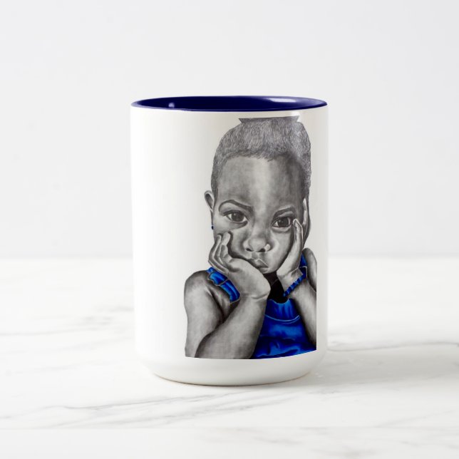 Bicolor Chica azul 2 - taza (Centro)