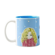 Chica de nevada Taza