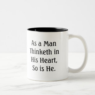 Bicolor Como taza de Thinketh del hombre