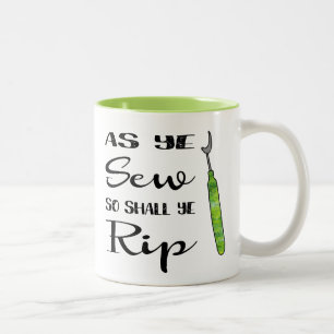 Bicolor Como YE cose así que YE rasga la taza