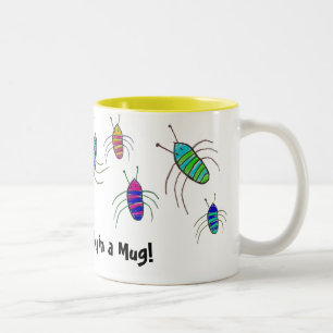 Bicolor Cómodamente como insecto en una taza