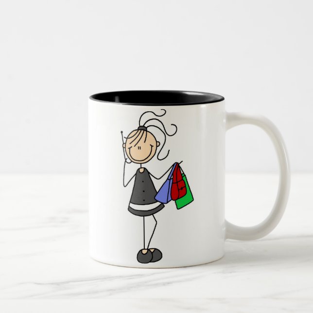 Bicolor Compras y figura taza del palillo del teléfono (Derecha)