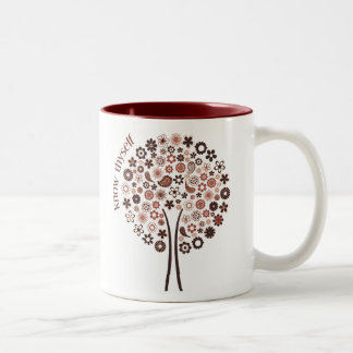 Bicolor Conozca Thyself - taza del árbol