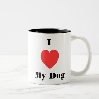 Bicolor Corazón de mi perro café taza