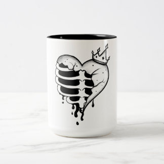 Bicolor Corazón Roto Coronado – Taza de Corazón Roto y For