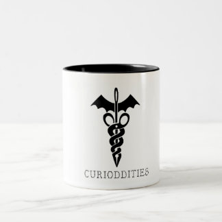Bicolor Cosa la taza del diseño del caduceo de las