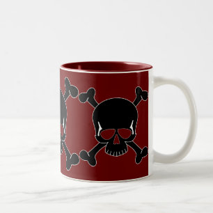 Bicolor Cráneo y taza de la bandera pirata