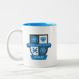 Bicolor Crest de cumpleaños de Piscis™ para taza del 1-20 