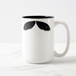Bicolor Crezca una cara del bigote de la taza de café del
