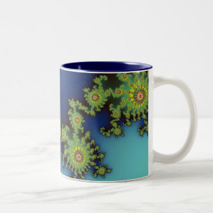 Bicolor Criatura del mar - taza del fractal