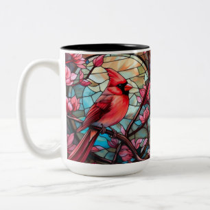 Bicolor Cristal manchado Cardenal Dos tonadas taza de café