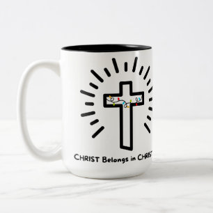 Bicolor Cristo en la taza de Navidades