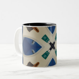 Bicolor Cubierta de la clam rosa Azul taza de café taza de