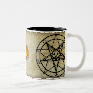 Bicolor Culto de la gran taza del Pentagram de la calabaza