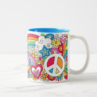 Bicolor ♥ de la taza del arco iris del amor y de la