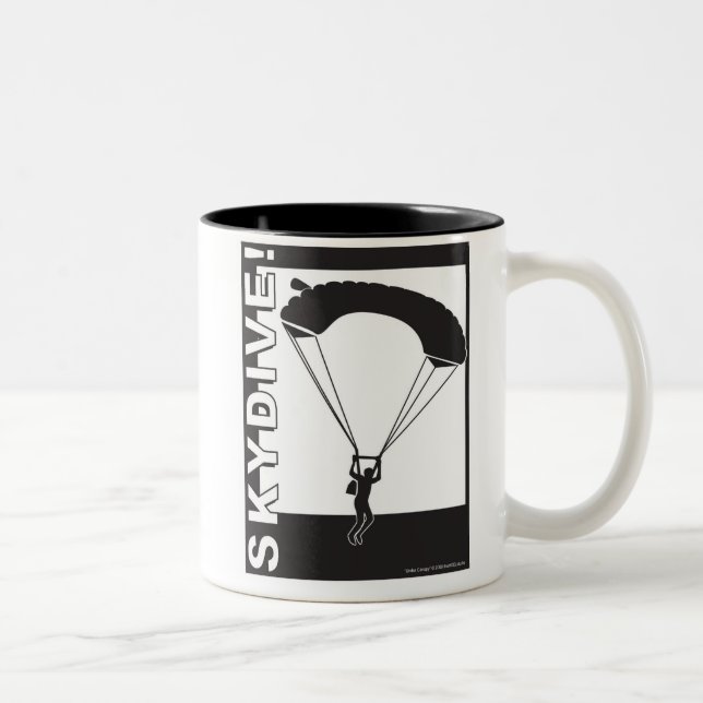 Bicolor ¡Debajo del toldo SkyDive! Taza (Derecha)