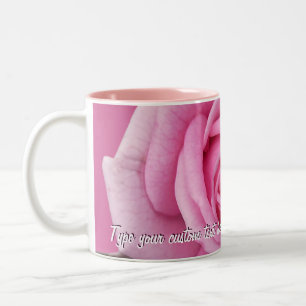 Bicolor Decoración subió personalizada rosada de la taza