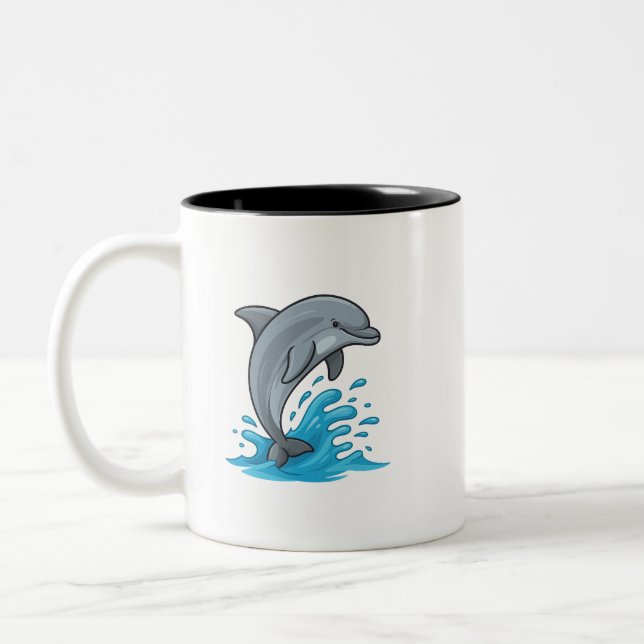 Bicolor Delfín Alegre Salpicadura - Taza (Izquierda)