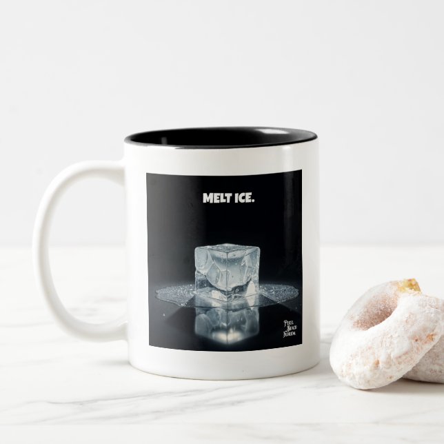 Bicolor DERRETIR HIELO. taza de café (Con donut)