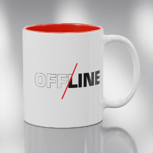 Bicolor Desconectado Taza de café de humor geek