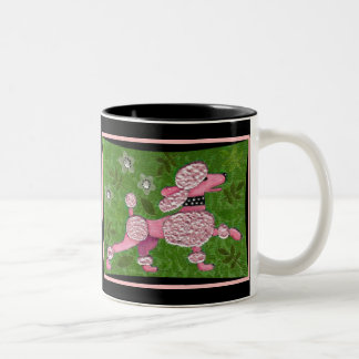 Bicolor DESFILE ROSADO del CANICHE - taza juguetona del