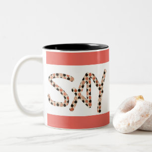 Bicolor "Diga taza de café del dos-tono del amor"